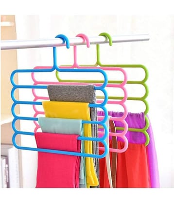 5 in 1 Multipurpose Plastic Hanger, Assorted (5-Layer)
