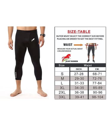 Just Rider Quick Dry 100% Polyester Compression Men 3/4 Capri Pants. Leggings, Tights, Capri's, Pant for Men