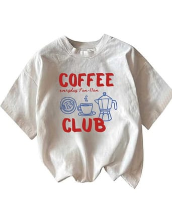 Women Short Sleeve Cotton Blend Oversized Printed Round Neck T-Shirt White (Size XL)