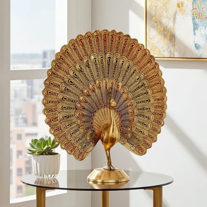 Brass Decorative Showpiece Peacock More (FMAS375 Z)