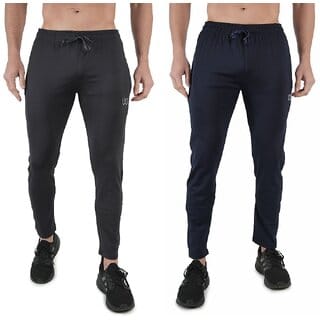 Kwings Mens Lower Combo Pack (Pack of 2) Lycra blend Plain sports wear Bottoms