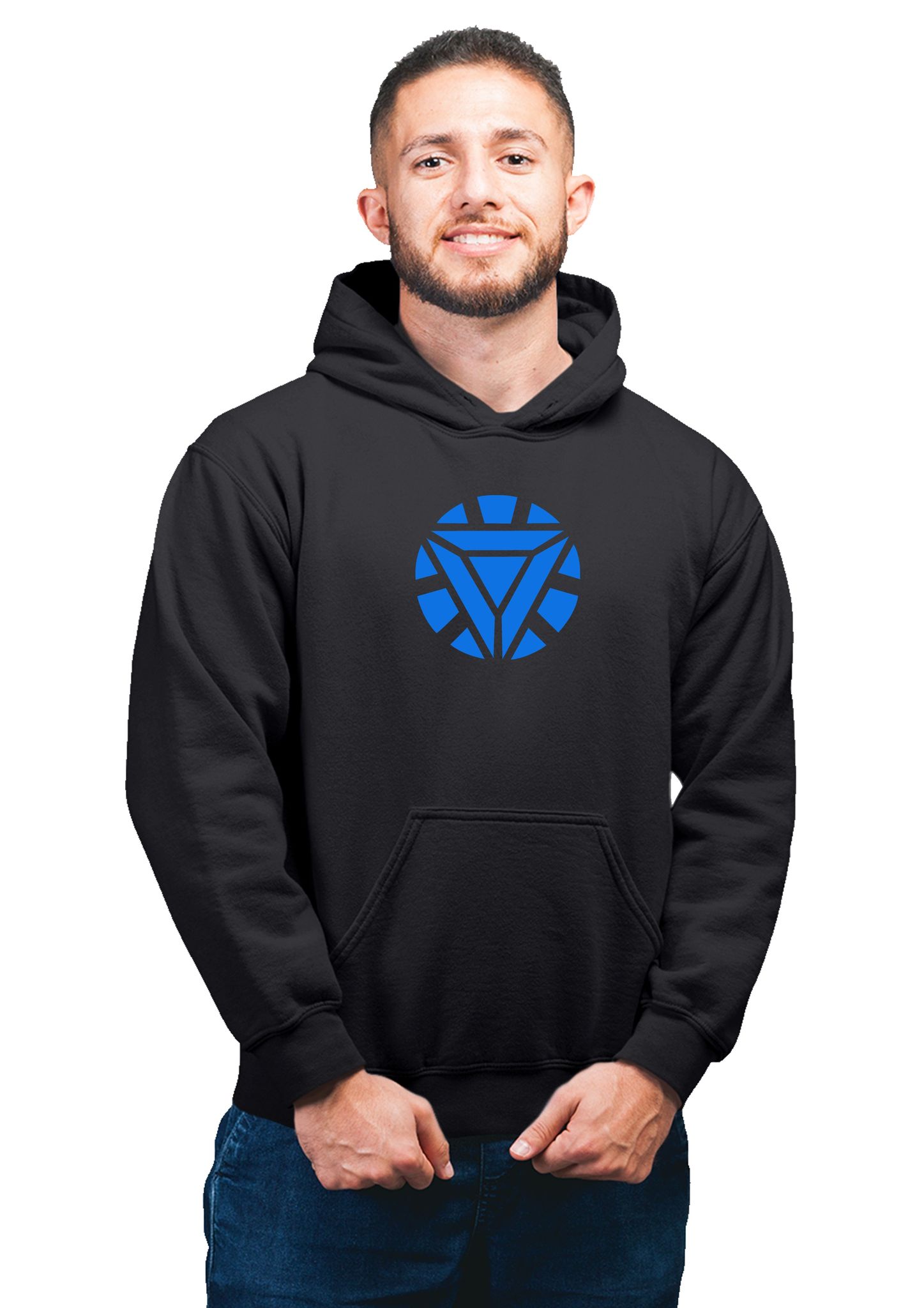 Ironmen Superhero Unisex 100% Cotton Printed Hoodie (Black)-S