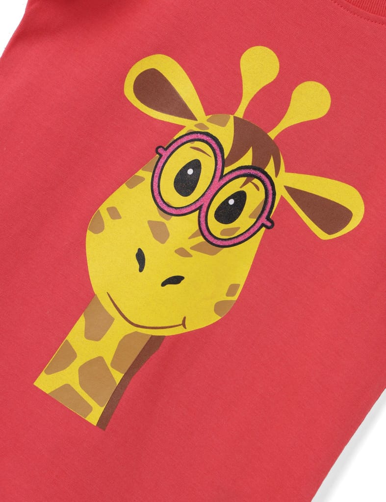 Chic Kids Girls T shirt Cotton Hibiscus Red Giraffe 2025 at ShopCircuit | ONDC Chic Kids Girls T shirt Cotton Hibiscus Red Giraffe 2025 at ShopCircuit | ONDC