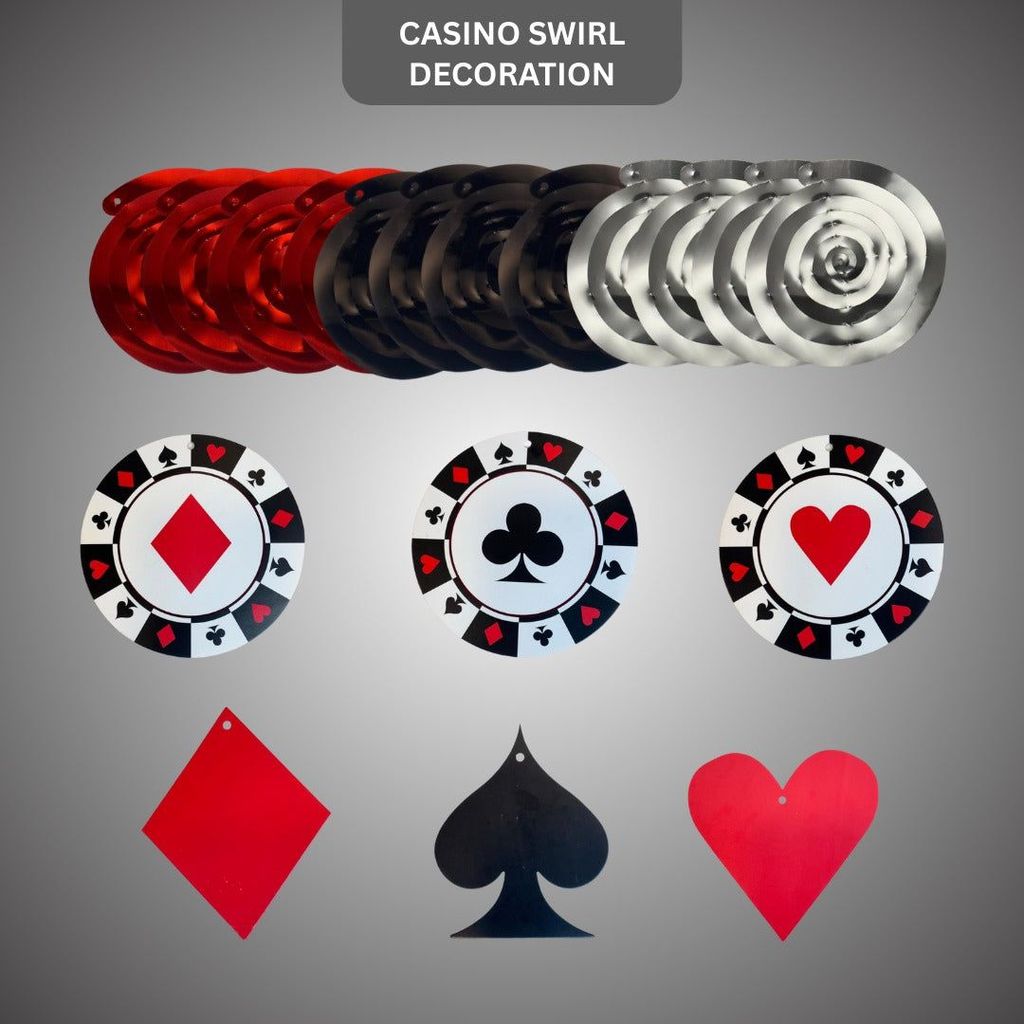 Card Party Swirl Decoration - 12PC - Party and Festive Needs | Buy online on ZillyBuy
