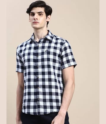 Showoff Cotton Blend Regular Fit Checks Half Sleeves Men's Casual Shirt - White ( Pack of 1 )