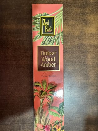 Zed Black Timber Wood Amber Premium Flora Incense, 80 g