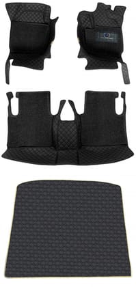 Autofurnish 7D Luxury Custom Fitted Car Mats With Boot for Hyundai Santro 2018-Black Black
