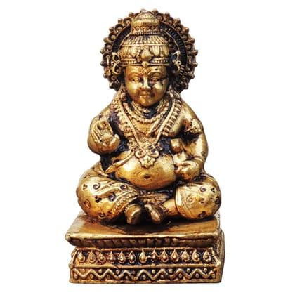 Brass Kuber Ji Idol - Divine Spiritual Home Decor Statue, Height : 2.7 Inch (BSMAS1748 C)