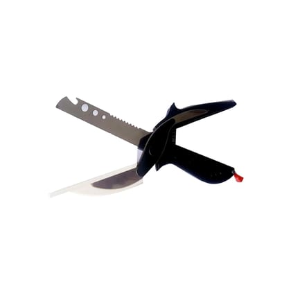 DHRUVINSRI Clever Cutter 4-in-1 Stainless Steel Tool: Knife & Scissors Combo for Multi-Purpose Cutting