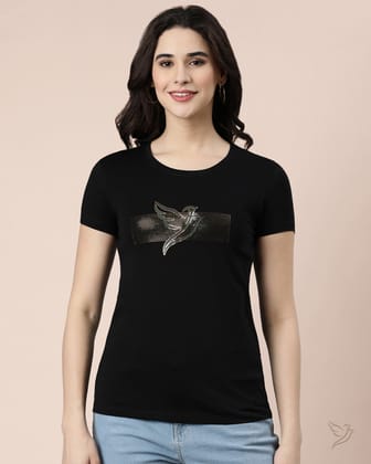 Slim Fit Branded Tee-S / Carbon Black