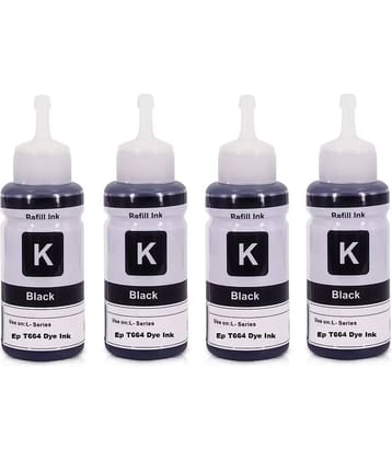 TEQUO T664 Ink For L385 Black Pack of 4 Cartridge for L220/ L550/ L355/ L110/ L210/ L300/ L360/ L350/ L380/ L100/ L200/ L565/ L555/ L130/ L1300 and more.