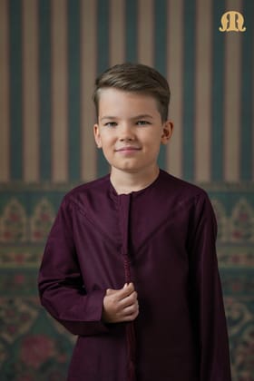 Emrati Kurta Set Maroon For Kids-1