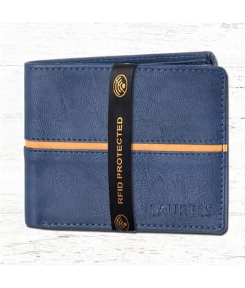 Laurels Faux Leather Blue Fashion Regular Wallet