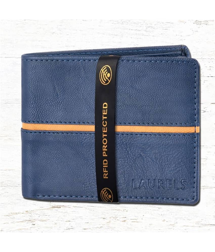 Laurels Faux Leather Blue Fashion Regular Wallet