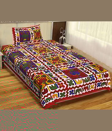 Uniqchoice Cotton Single Bedsheet ( Orange )