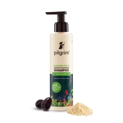 Pilgrim Patua & Keratin Hair SMOOTHENING SHAMPOO for Dry & Frizzy hair | Shampoo for Women & Men | Hair Smoothening & healthy scalp | 200 ml Pilgrim Patua & Keratin Hair SMOOTHENING SHAMPOO for Dry & Frizzy hair | Shampoo for Women & Men | Hair Smootheni