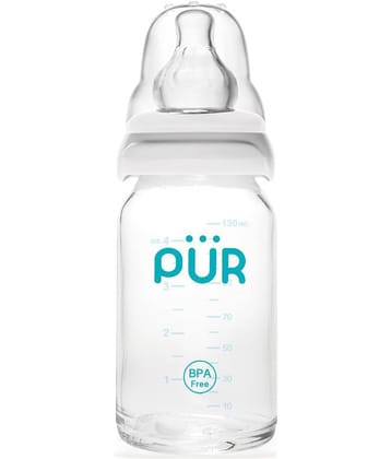 PUR - White 130 ml Feeding Bottle (Pack of 1)