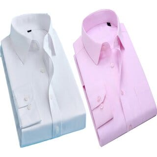 Baleshwar Men White Solid Casual Shirt (Pack of 2 )