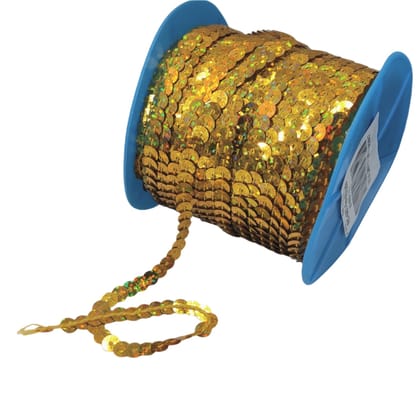 Sequins Chain Rolls (10 Meters) Glitter Golden Brown 6 MM Round Paillettes For Sewing Accessories Garment Ornament Decorative Embellishments-10 Meters