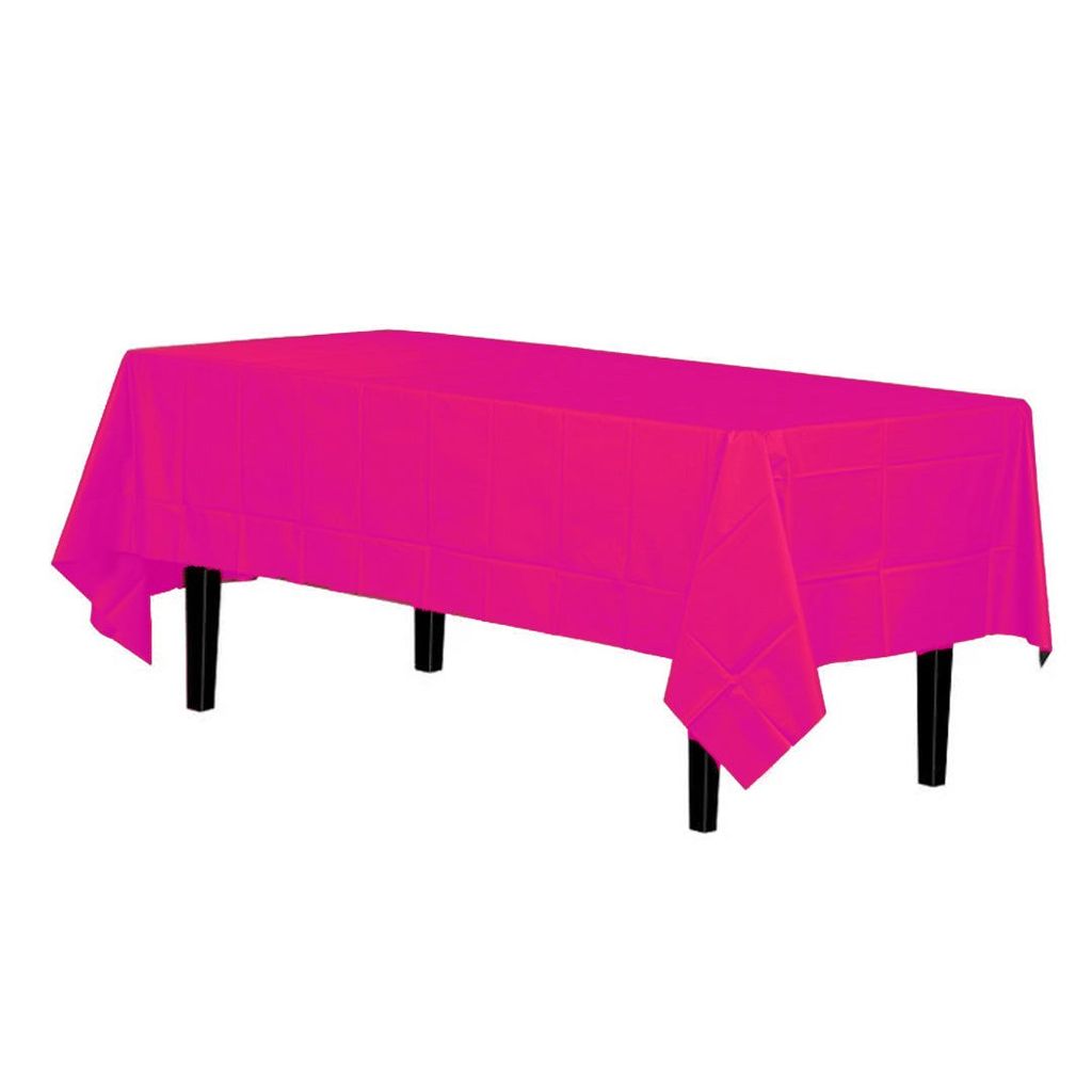 Hot Pink Vinyl Table Cover for Party Decor -  54X108 - 1PC - Party and Festive Needs | Buy online on ZillyBuy