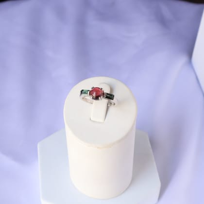 Watermelon Tourmaline Ring-US 7