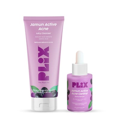 The Plant Fix Plix Jamun Face Wash and Active Acne Serum Combo(100ML + 30ML) For Active Acne & Oil Control, For Breakouts | Oily & Acne Prone Skin | Women & Men The Plant Fix Plix Jamun Face Wash and Active Acne Serum Combo(100ML + 30ML) For Active Acne 