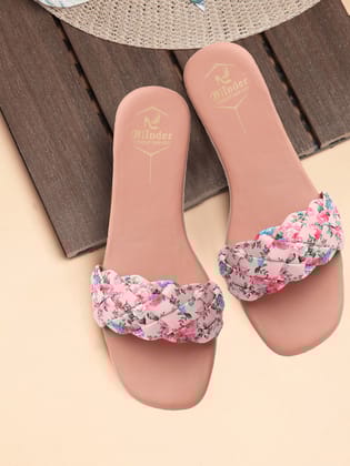 BLINDER Peach Slippers Flats 4