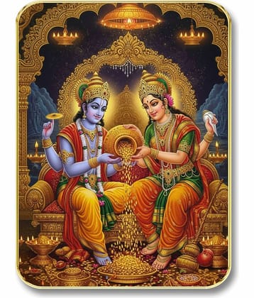 Livin'luxe Lakshmi Narayan Vishnu Lakshmi MDF Wall Art with Table Top Stand