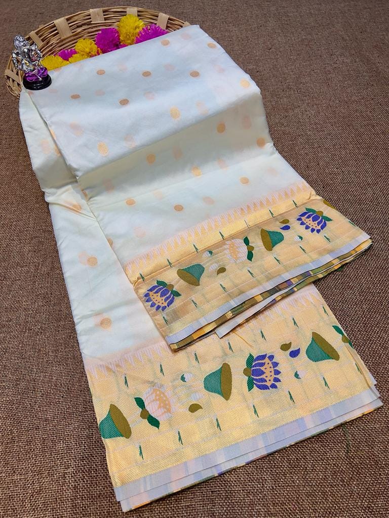 Payal Lotus Border Paithani Soft Tana Silk Sarees
