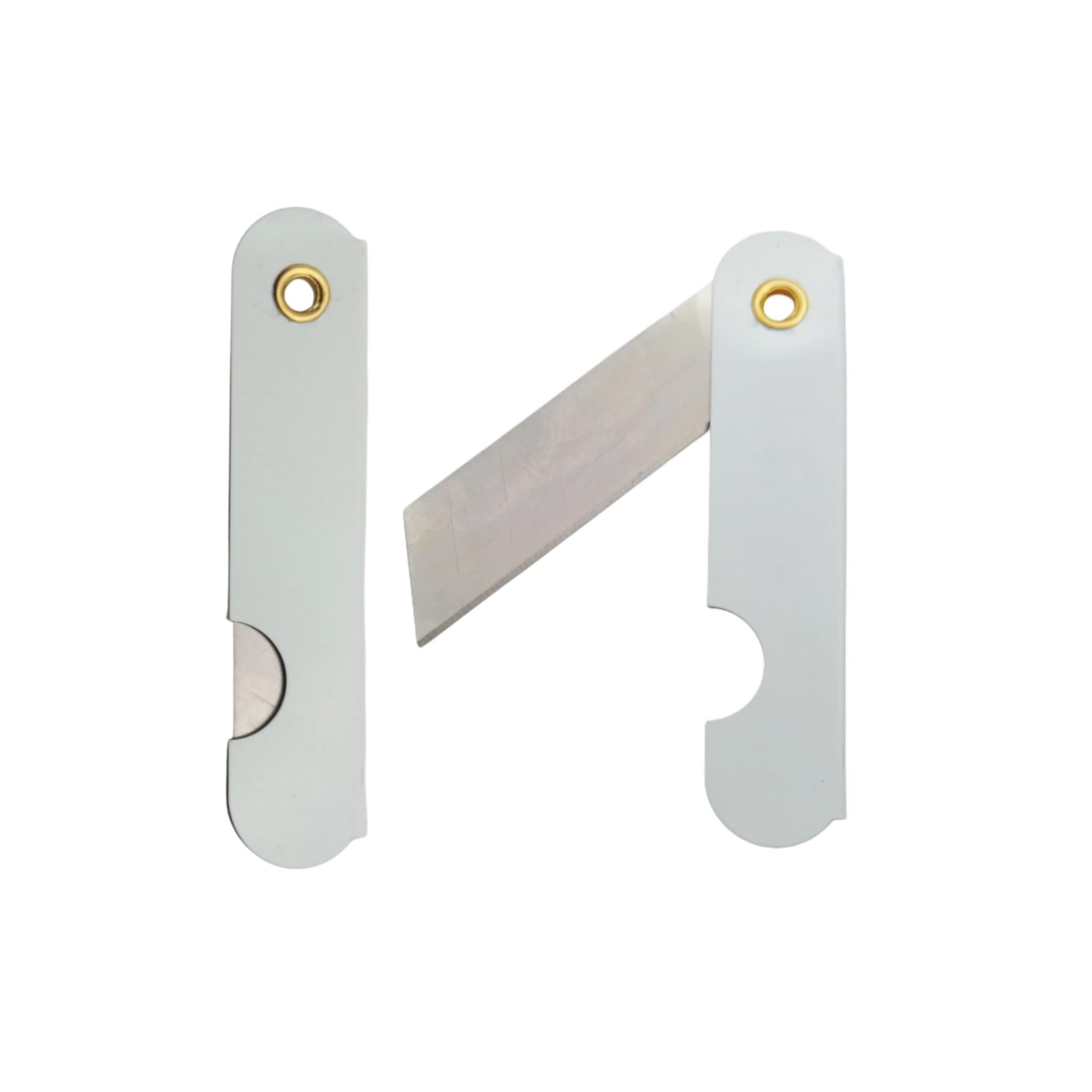 Manual Folding Pocket Knife (Pack of 4) � 15 cm Stainless Steel Blade � Premium White Handle � Foldable Utility Tool for Kitchen, Travel, Camping, and Office Use