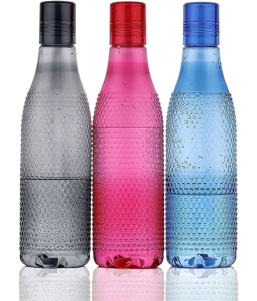 2Mech 2Mech Dot Design Fridge water bottle set of 3 Multicolour Plastic Fridge Water Bottle 1000 mL ( 3 )