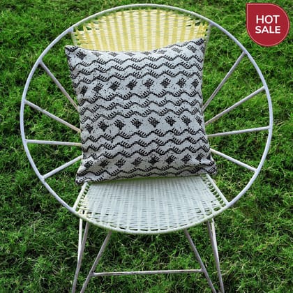 16" Designer Cushion Cover - black and white waves of love- Sale-16 x 16 inches