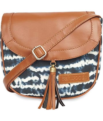 Lychee Bags Sling Bag Canvas Set of 1 ( Blue )