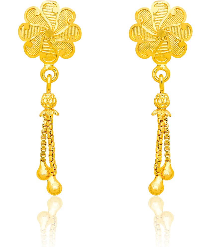 LUV FASHION Golden Stud Earrings ( Pack of 1 )