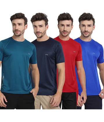 FTX Pack of 4 Polyester Regular Fit Men's T-Shirt ( Multicolor6 )