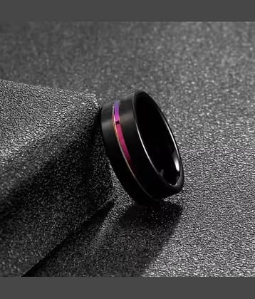 Thrillz Black With Electric Colourful Line Ring For Women And Men Stainless Steel Ring For Women Men
