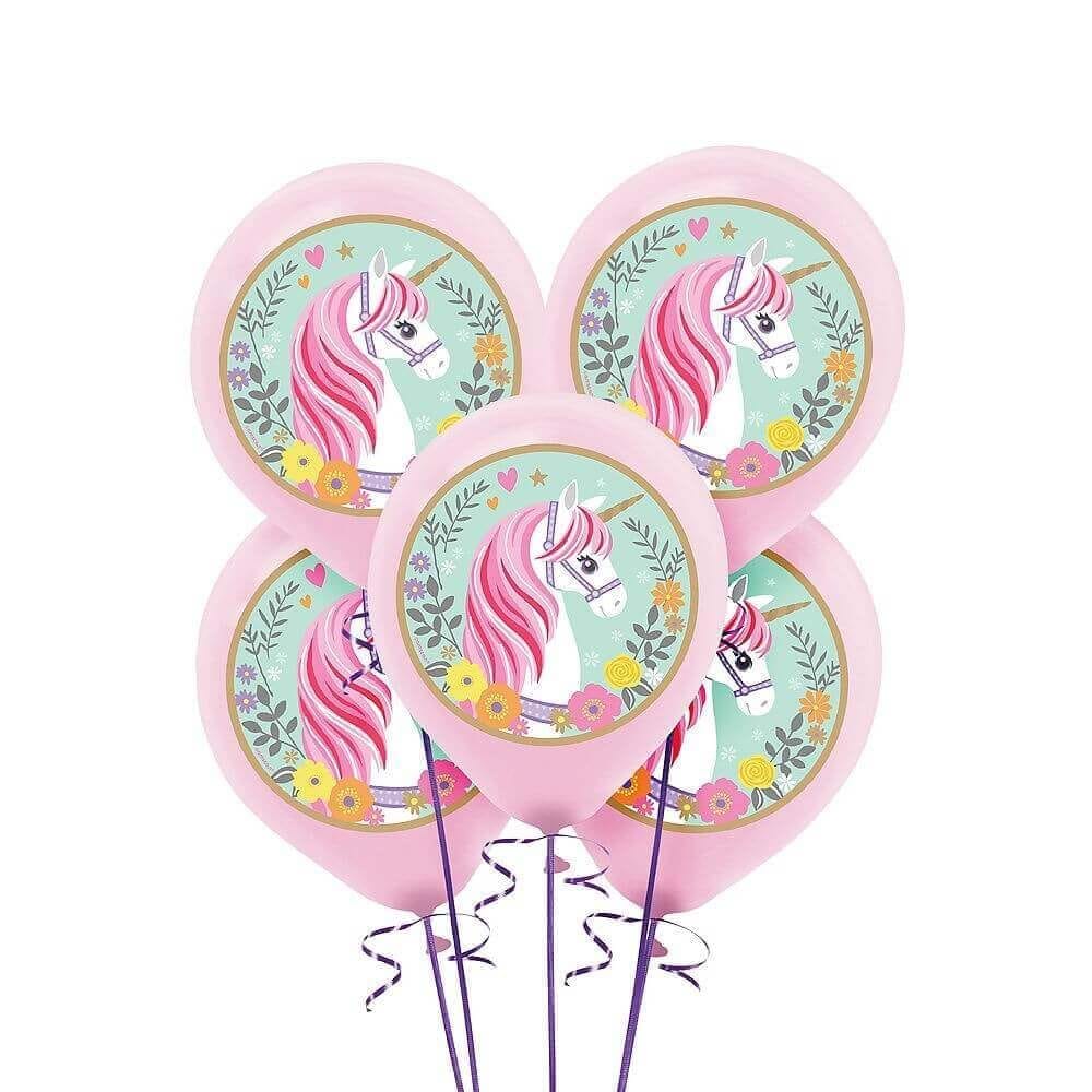 Unicorn Latex/Rubber Balloons - Helium Quality or  Air Filled -  12 inches - 5PC