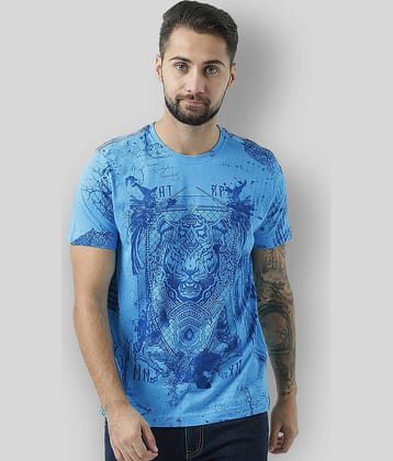 Huetrap Pack of 1 Cotton Regular Fit Men's T-Shirt ( Turquoise )