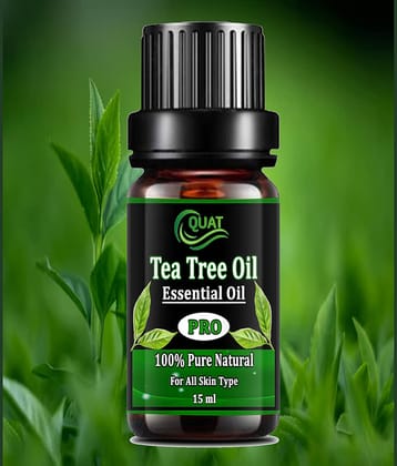 100% Pure Tea Tree Essential Oil,15 ml Controls Excess Sebum,Helps Reduce Dark Spots & Acne Scars,Stimulates Hair Growth,Suitable For All Skin & Hair Types