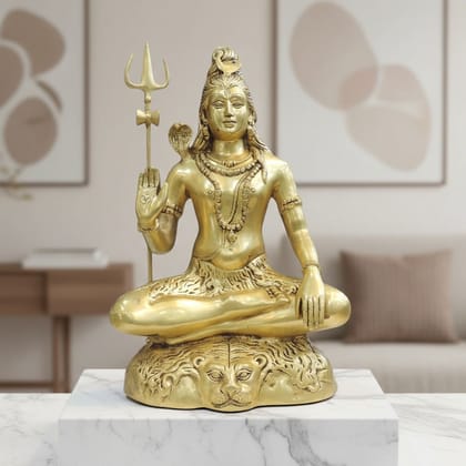 Handcrafted Brass Shiva Ji Idol Statue | Home Mandir Decor, Height : 21.5 Inch (BSMAS1834 X)