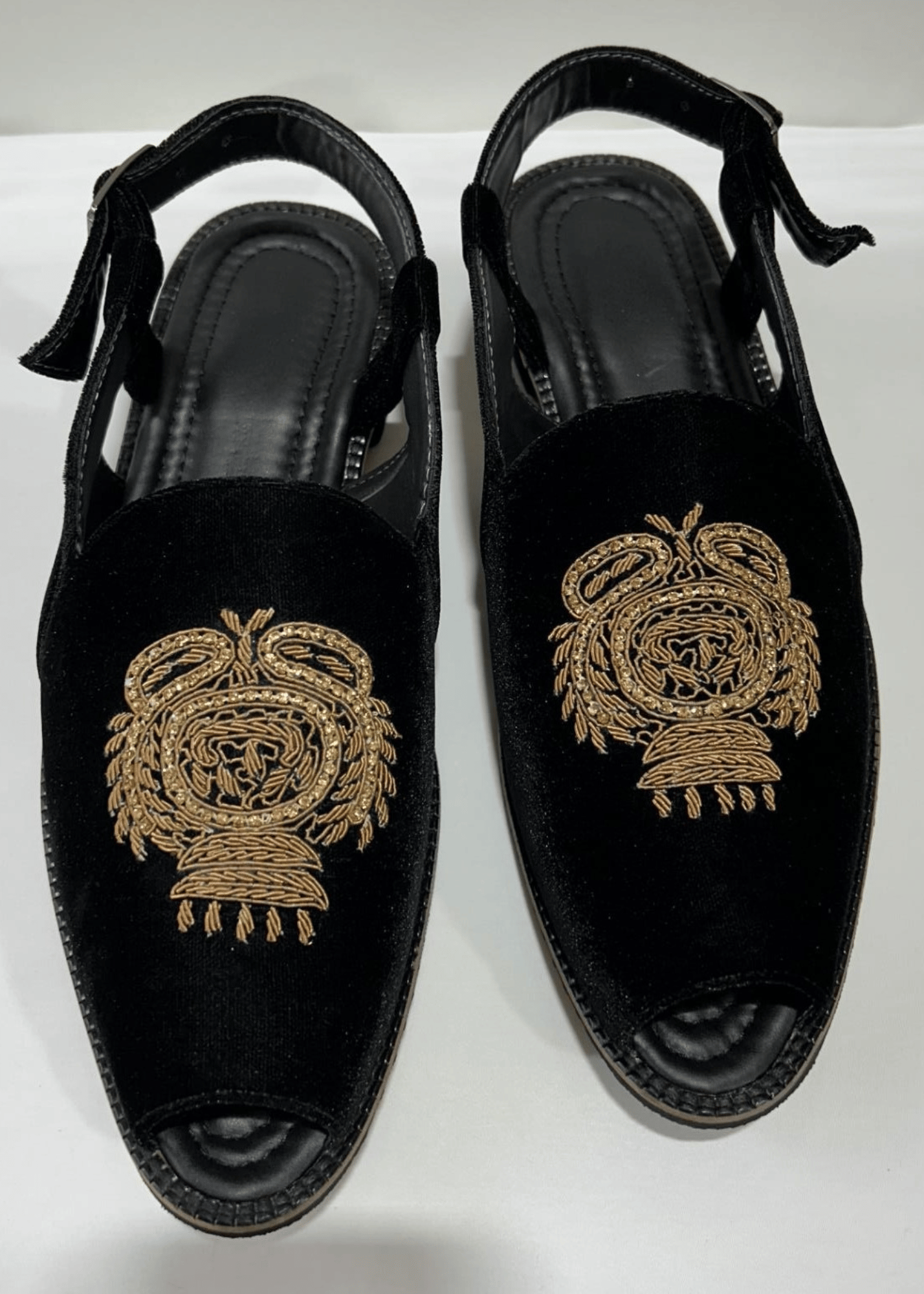 BLACKVELVET HAND EMB SANDLE FOR MEN-Black
