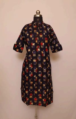 Cotton Collar Kurti With Sleeves