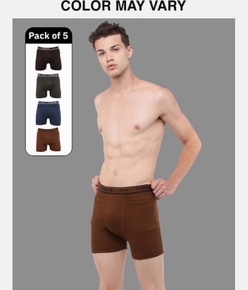 Dollar Lehar Mens Combed Cotton Trunk - Pack of 5 - (Colour May Vary)
