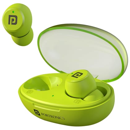 Portronics Harmonics Twins S13 in Ear True Wireless Earbuds with Mic (Green)
