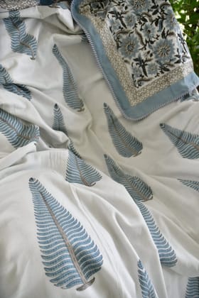 Premium Blue Cypress Dohar for a Luxurious Sleep Single Bed (one piece )