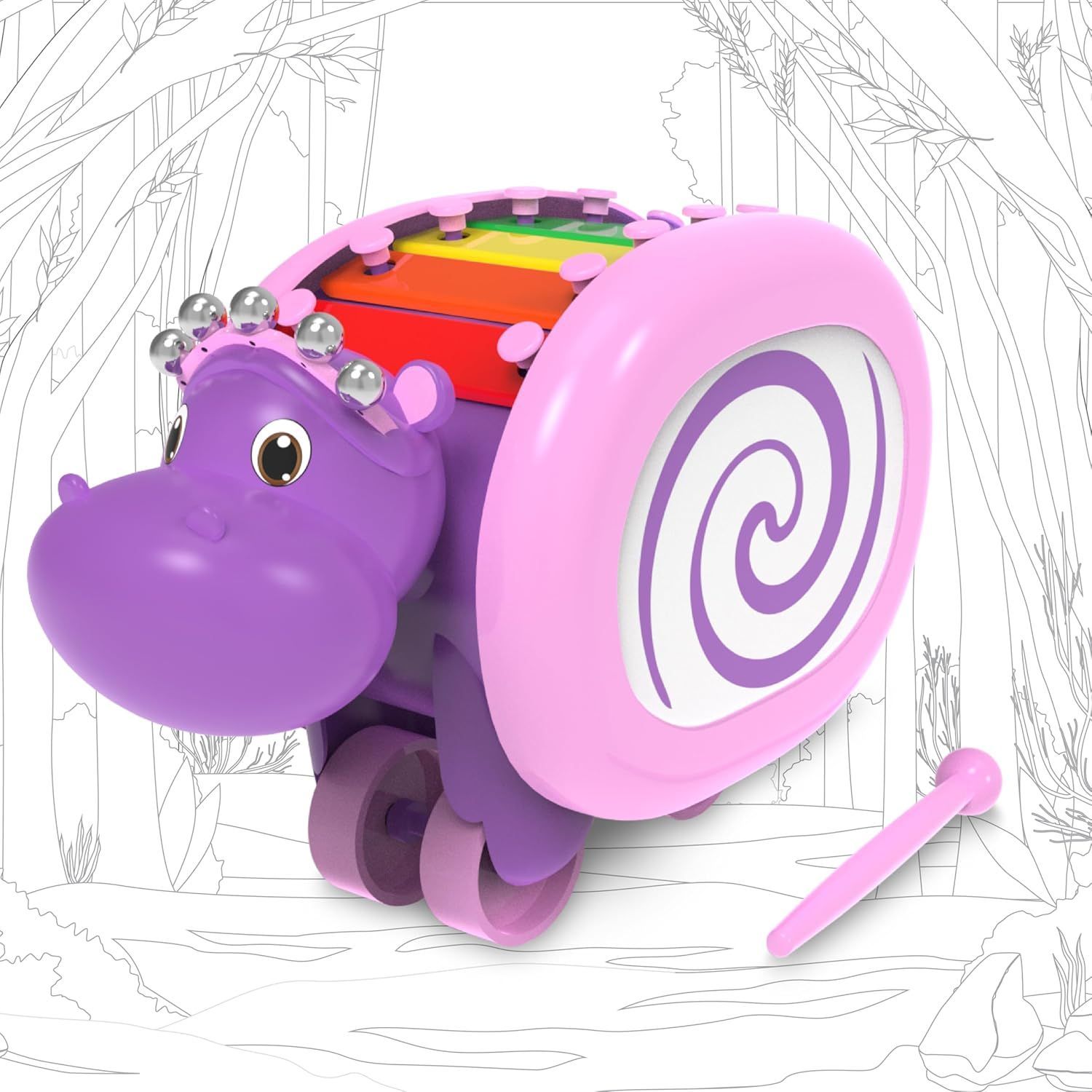 L'il Wizards 3-in1 Pull along Hippo (L-tray)
