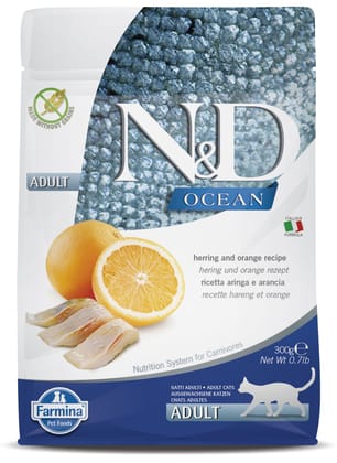 N&D Ocean Herring & Orange Cat Dry Food Grain Free Adult 300g N&D Ocean Herring & Orange Cat Dry Food Grain Free Adult 300g