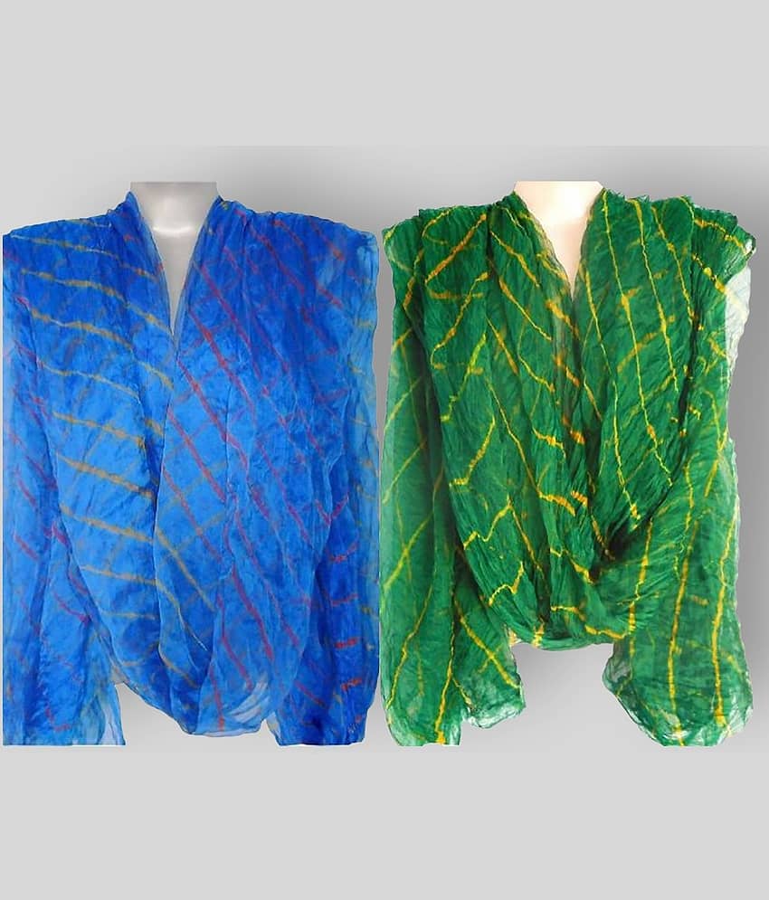 Apratim Multicoloured Chiffon Leheria Dupatta