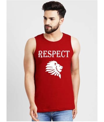 Leotude Pack of 1 Cotton Blend Sleeveless Vest For Men ( Red )