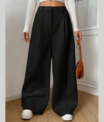 Broadstar Pack of 1 Polyester Baggy Women's Casual Pants ( Black )